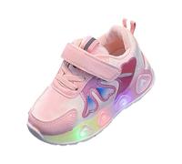 Infant Toddler Girls Light-Up Flashing Sneaker Fashionable Fun Breathable Athletic Running Sports Shoes for Baby Glow Up Shoes for Boys for 10 Running Shoe Lights Led (Pink, 7.5 Toddler)