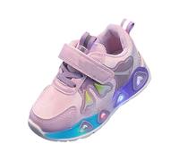 Infant Toddler Girls Light-Up Flashing Sneaker Fashionable Fun Breathable Athletic Running Sports Shoes for Baby Glow Up Shoes for Boys for 10 Running Shoe Lights Led (Purple, 7 Toddler)