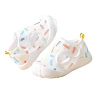 - Infant Toddler Girls Shoes Sandals with Flat, Non Slio, Semi-Open Toe, Breathable, Soft Shoes, Baby First Walking Shoes, beige, 7 UK Child