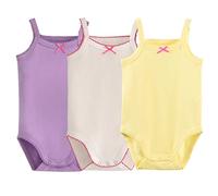 Infant/Toddler Girls Spaghetti Strap Bodysuit Sleeveless Tank Top Cotton One-Pieces Pack of Summer Baby Clothes Outfit (0-3 Months)