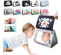 Infant Tummy Time Mirror Toy Baby Mirror Toy Baby Mirrors Tummy Time Double Sided Newborn Babys Toys Soft Book Floor Mirrors Toy Newborn Activity Book Babys Sensory Toys for Newborn 0-12 Months