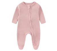 Infant Two-Way Zip Footies Baby Boys Girls Cozy Footed Bodysuit Newborn Jumpsuit Cotton Rompers 0-12 Months