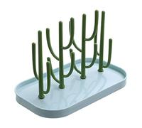 Infant Water Drying Rack Shelf Cactus Removable Feeding Multifunctional Blue 25.5x14.5x19 cm