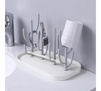 Infant Water Drying Rack Shelf Cactus Removable Feeding Multifunctional White 25.5x14.5x19 cm