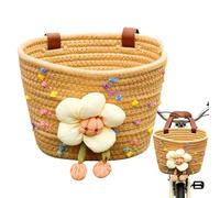Infantil De Bicicleta, Flor Afelpada Tejida Hand Basket With Espacioso Y Practical Design | Delantera De Manillar Para Bicicleta, Para Niños Y Niñas, Bicis, Patinetes, Tricycles, Bebidas,