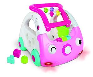 INFANTINO 3-in-1 Senso Discovery Car, Pink, 1 Count (Pack of 1), Discovery Car for Kid, includes 3 stackable sortable shapes, chaser beads, 2 AA batteries