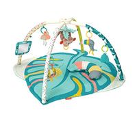 Infantino 4-in-1 Deluxe Twist & Fold Activity Gym & Play Mat, Tropical - Includes linkable Toys, Musical Monkey, Mirror and Bolster Pillow, for Newborns, Babies and Toddlers