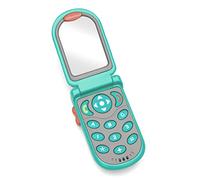 Infantino Flip and P un Phone: Bilingual with 3 English & 3 Spanish Phrases, Sounds Effects for Engagement, P Boo Mirror Inside, 2 Colors, Ages 3 Months +