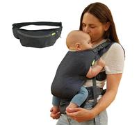Infantino Fold & Go 2-in-1 Baby Carrier, Compact & Lightweight, Adjustable, for Babies 12-40lbs, Grey