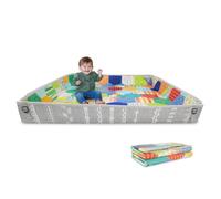 Infantino - Foldable Soft Foam Mat - Baby Play Mat - Extra Large - Double-Sided Cushioned Portable - Fold-Up Sides - Non Slip Crawling - Infants &