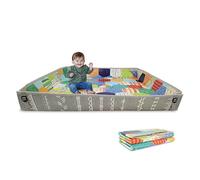 Infantino Foldable Soft Foam Mat, Extra Large Double-Sided Cushioned Portable Play Mat with Fold-Up Sides, Non Slip Crawling & Playing for Infants and Toddlers, Multicolor