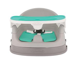 INFANTINO Grow-with-Me 4-in-1 Two-Can-Dine Deluxe Feeding Booster Seat, Space-Saving Design, Infant for 4M+, Toddler 3Y+, Teal, 303100, Grey/Teal