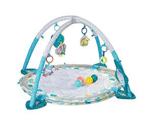 INFANTINO Jumbo Activity Gym & Ball Pit transformable 3 in 1 playmat, sensory-stimulating, for infants and toddlers with 20 Balls for Ultimate Fun, Multicoloured