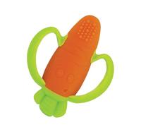 Infantino - Lil' Nibble Teethers - Carot Toother - Toy Toother - Silicone Soft-Textured Teether - Sensory Exploration - Teething Relief - Easy to Hold Handles - 0 Month + - 1 Unit - Multicolor