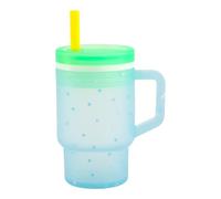 Infantino My 1st Tumbler, 255mL Silicone Sippy Cup with Straw & Handle, Spill-Resistant Baby Cup for On-the-Go, BPA-Free Transition Bottle, Blue Stars