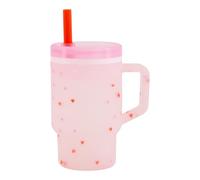 Infantino My 1st Tumbler, 255mL Silicone Sippy Cup with Straw & Handle, Spill-Resistant Baby Cup for On-the-Go, BPA-Free Transition Bottle, Heart Speckles