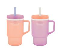 INFANTINO My 1st Tumbler, Durable Plastic Sippy Cup with Silicone Leak-Resistant Straw & Handle, for On-the-Go, BPA-Free Transition Cup, Seashell & Lavender, 2-Pack
