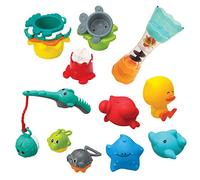 Infantino - Splish & Splash Bath Time Set - 17 Piece Multi-Activity Bath Toy - Developp Sensory Exploration and Learning Cause and Effect - Easy to clean - Bath toys for babies from 0 months old