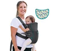 INFANTINO Swift Classic Carrier - ergonomic baby carrier with 2 carrying positions and bag, grey adjustable baby carrier with hip seat and front pocket for storing important items, 300105