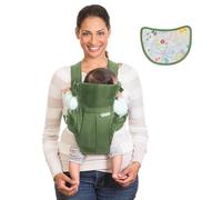 Infantino Swift Classic Baby Carrier, 2 Ways to Carry with Wonder Cover Bib, Adjustable Strap, Registry Essential, Baby Carrier for Newborn to Toddler 3,18-11,79kg, Olive