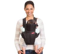 Infantino Swift Classic Carrier with Pocket - 2 Ways to Carry Black Carrier with Wonder Bib & Essentials Storage Front Pocket, Adjustable Back Strap,