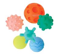 INFANTINO Textured Multi Ball Set, Sensory Toys, Soft Tactile Balls for Motor Skills, Multiple Colors and Shapes, BPA Free, for Babies and Toddlers 6+ Months, 6-Piece