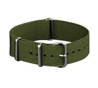 Infantry 20mm Slip-thru Nato Watch Straps for Men, Soft Nylon Watch Band w/Stainless Steel Clasp Buckle, Military Replacement Green Watchbands for Women