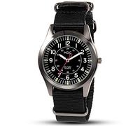 Infantry Mens Military Field Watch, 12/24H Analogue, Black Nylon NATO Strap