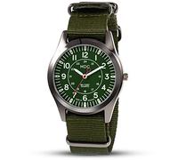 Infantry Mens Military Field Watch, 12/24H Analogue, Green Nylon NATO Strap