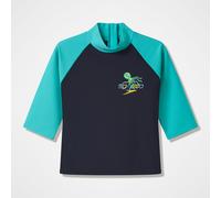 Speedo Kids Unisex Infant Print Long Sleeve Rash Guard Swim Top, Anthracite/Aqua Breeze, 2YRS