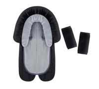 INFANZIA New Babybody Support & Strap Covers Set for Newborn Infant Toddler- Extra Soft Stroller Cushion Pads Car Seat Insert, Perfect for Carseats, Strollers, Swings, Soft Velour