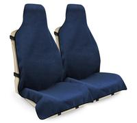 INFANZIA Waterproof Sweat Towel Seat Cover, Premium Car Seat Towel Protector for Trucks SUV Jeep, Universal Non-Slip Bucket Seat Covers for Post Gym Workout, Running, Swimming, Beach (Navy Blue, 2Pcs)