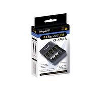 Infapower 4 Channel Universal USB Home Battery Charger - Batteries Not Included