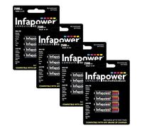 Infapower AAA 550MAH NI-MH Long Life Rechargeable Batteries (4-Pack) B009