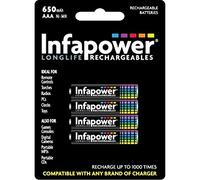 Infapower B001 - INFAPOWER AAA 650mAh Ni-Mh Rechargeable Batteries, 4 Pack (B001)