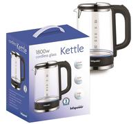 Infapower Glass 1800w 1.7L 360° Cordless Kettle- X507