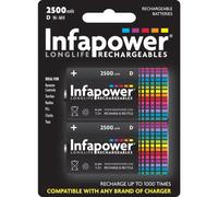 Infapower Rechargeable D Ni-Mh Batteries 2500Mah - 2 Pack
