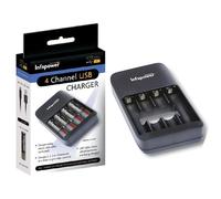 Infapower USB Battery Charger C015 4-Channel AA/AAA with 4x AA 1300mAh