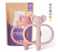Infatot® Teething Toys for Baby 0-6 Months 2-Pack - Koda Koala Bitey - Silicone Chew Toy, Safe BPA-Free Teether for Newborn, Infant, Toddler, Sensory Baby Toy for Teething Relief - Plum & Pink