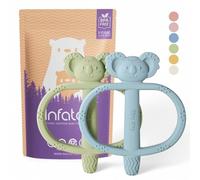 Infatot® Teething Toys for Baby 0-6 Months 2-Pack - Koda Koala Bitey - Silicone Chew Toy, Safe BPA-Free Teether for Newborn, Infant, Toddler, Sensory Baby Toy for Teething Relief - Blue & Green