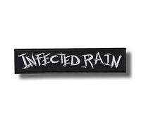 Infected Rain Iron On Applique Patch, Black, Punk Music Theme, Rectangular, 1 Piece