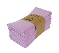 InFei Plain Color Dinner Cloth Napkins, Set of 12 (16.9 x 16.9 Inches), Reusable Cotton Kitchen Table Napkin, for Cocktail Parties, Weddings, Hotel & Home Use (Pale Lilac)