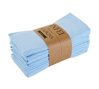 InFei Plain Color Dinner Cloth Napkins, Set of 12 (16.9 x 16.9 Inches), Reusable Cotton Kitchen Table Napkin, for Cocktail Parties, Weddings, Hotel & Home Use (Sky Blue)