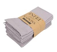 INFEI Soft Solid Color Cotton Linen Blended Dinner Cloth Napkins - Set of 12 (40 x 40 cm) - For Events & Home Use (Grey)