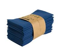 INFEI Solid Color Blended Thin Dinner Cloth Napkins - Set of 12 (40 x 40 cm) - for Events & Home Use (Navy Blue)
