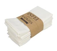 INFEI Solid color cotton Linen Blended Thin Dinner cloth Napkins - Set of 12 40 x 40 cm - for Events Home Use cream