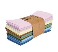 INFEI Solid Color Linen Blended Thin Dinner Cloth Napkins - Set of 12 (40 x 40 cm) - for Events & Home Use (Multicolored)