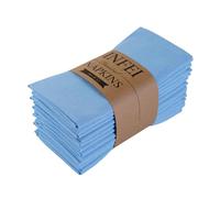 INFEI Solid Color Linen Blended Thin Dinner Cloth Napkins - Set of 12 (40 x 40 cm) - for Events & Home Use (Sky Blue)