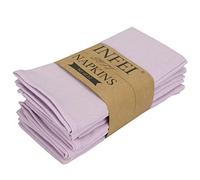 INFEI Solid Color Linen Blended Thin Dinner Cloth Napkins - Set of 12 (40 x 40 cm) - for Wedding Parties Events & Home Use (Lavender)