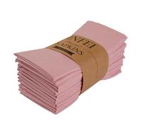 INFEI Solid Color Linen Blended Thin Dinner Cloth Napkins - Set of 12 (40 x 40 cm) - for Wedding Parties Events & Home Use (Blush)